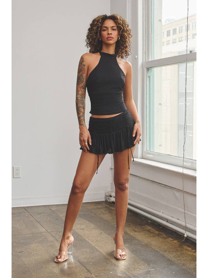 Halter Top Mini Skirt Set