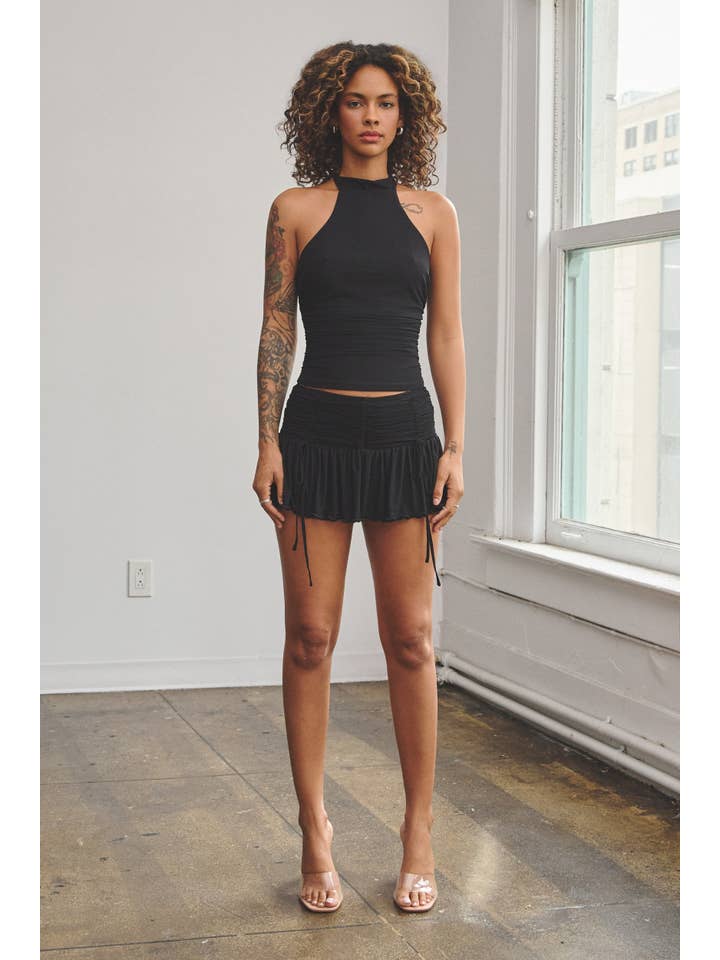 Halter Top Mini Skirt Set