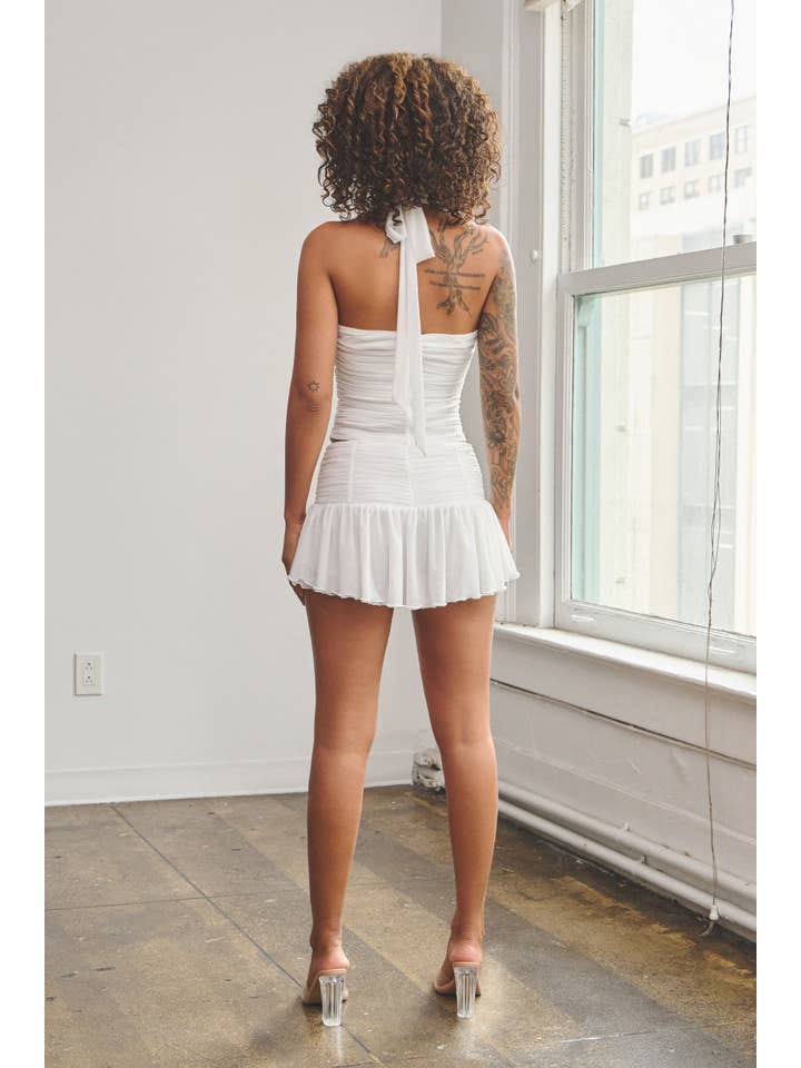 Halter Top Mini Skirt Set