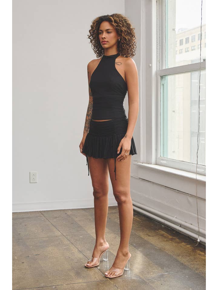 Halter Top Mini Skirt Set