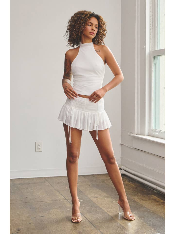 Halter Top Mini Skirt Set