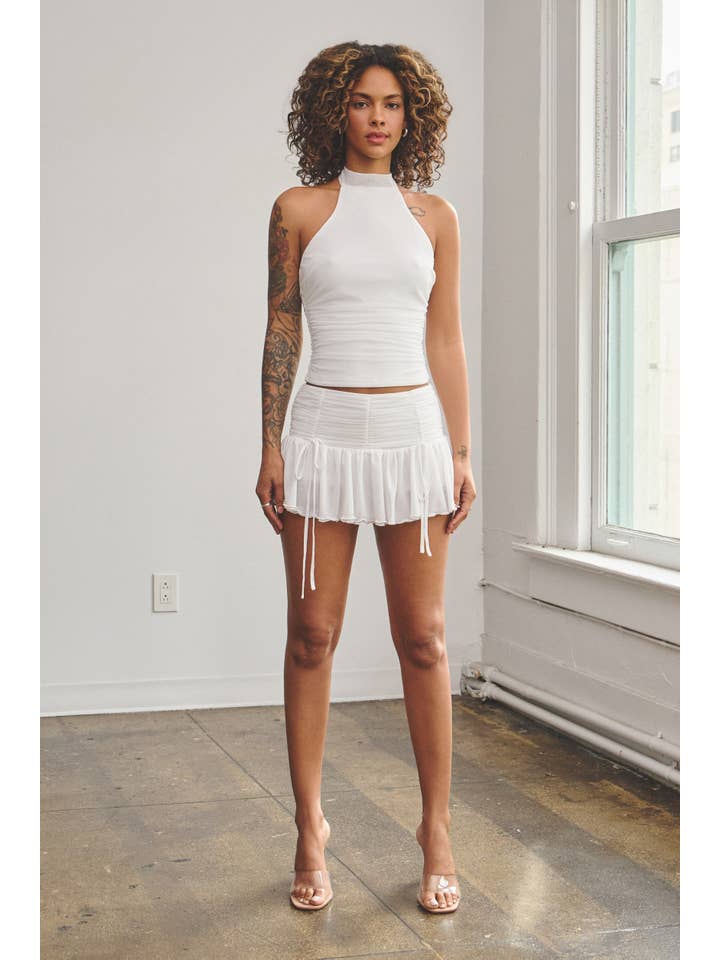 Halter Top Mini Skirt Set