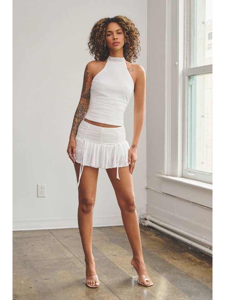 Halter Top Mini Skirt Set