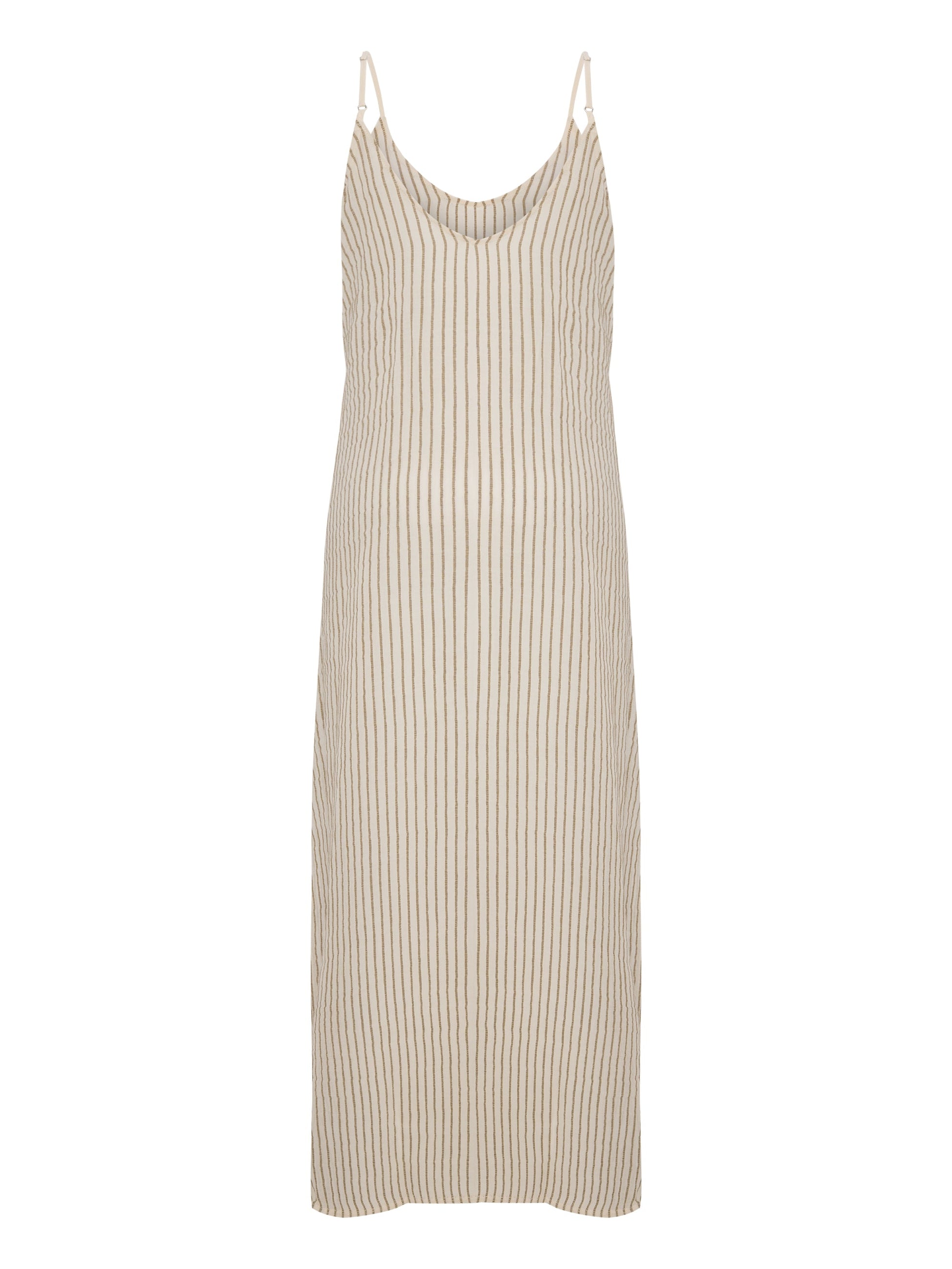 Yaz Dress - Khaki Green Stripes