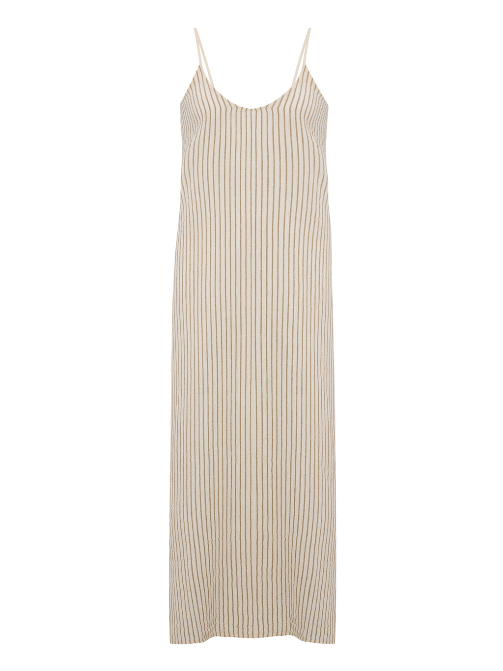 Yaz Dress - Khaki Green Stripes