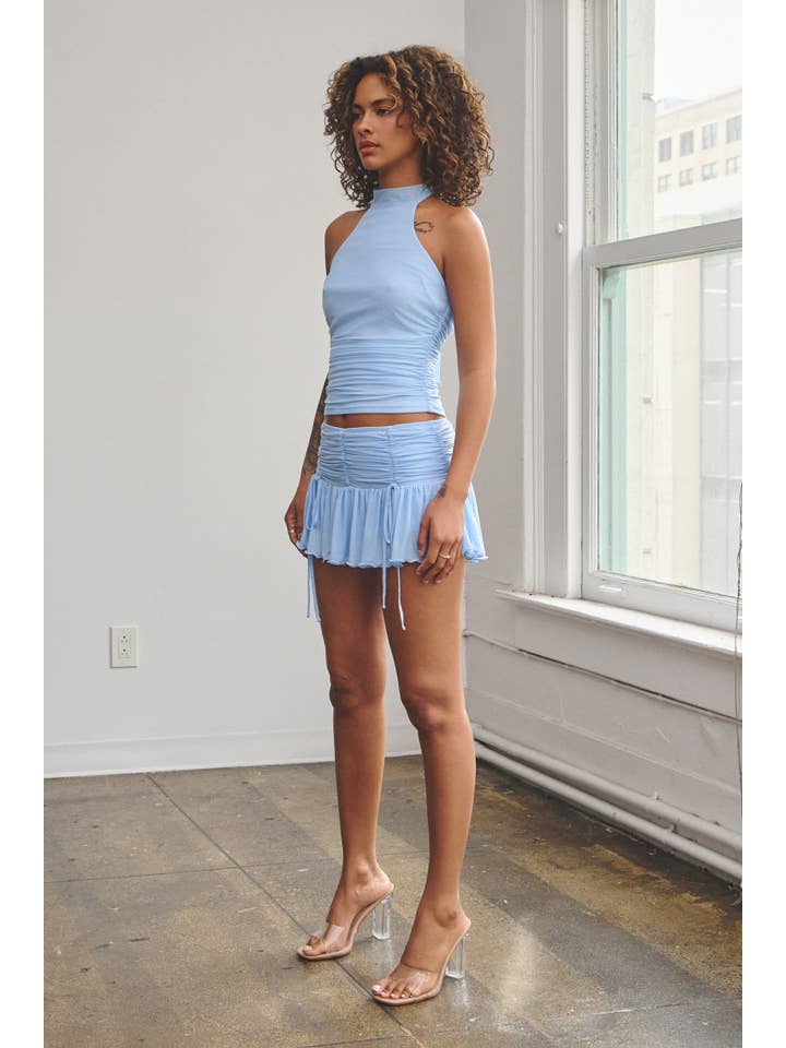 Halter Top Mini Skirt Set