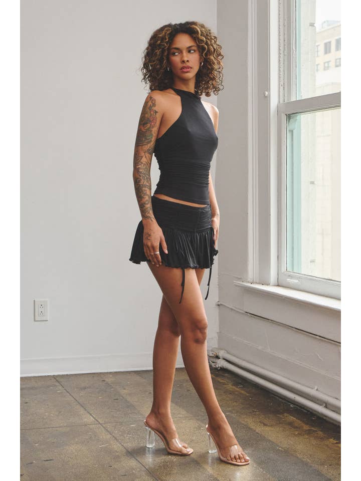 Halter Top Mini Skirt Set
