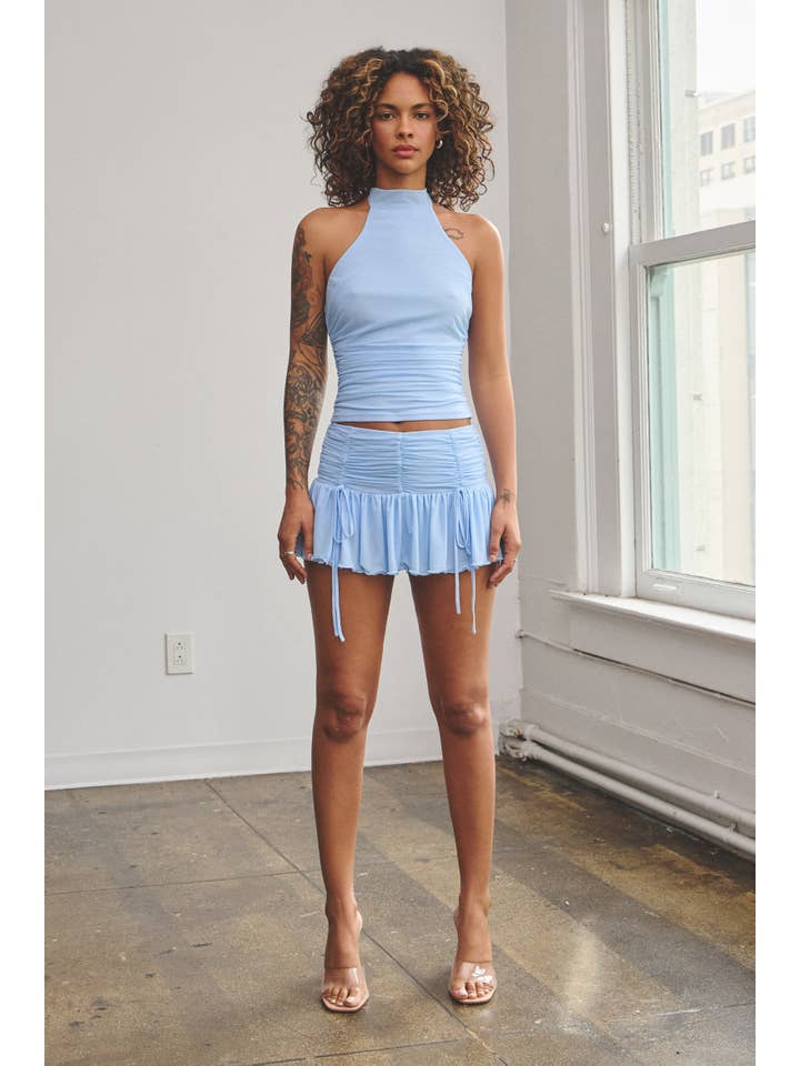 Halter Top Mini Skirt Set