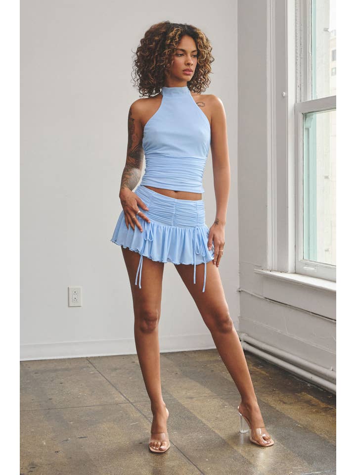 Halter Top Mini Skirt Set