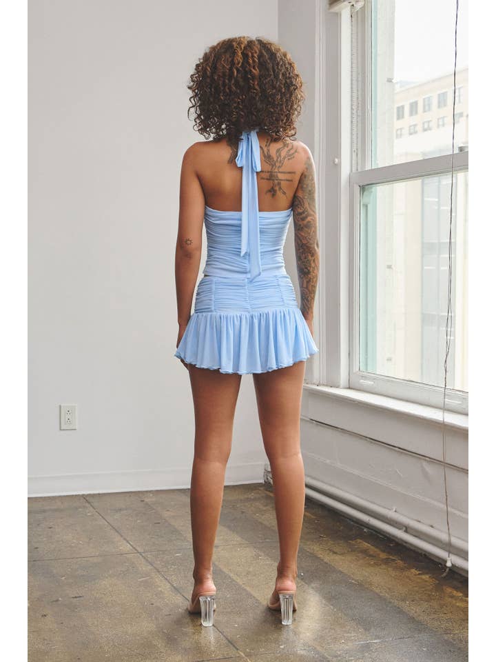 Halter Top Mini Skirt Set