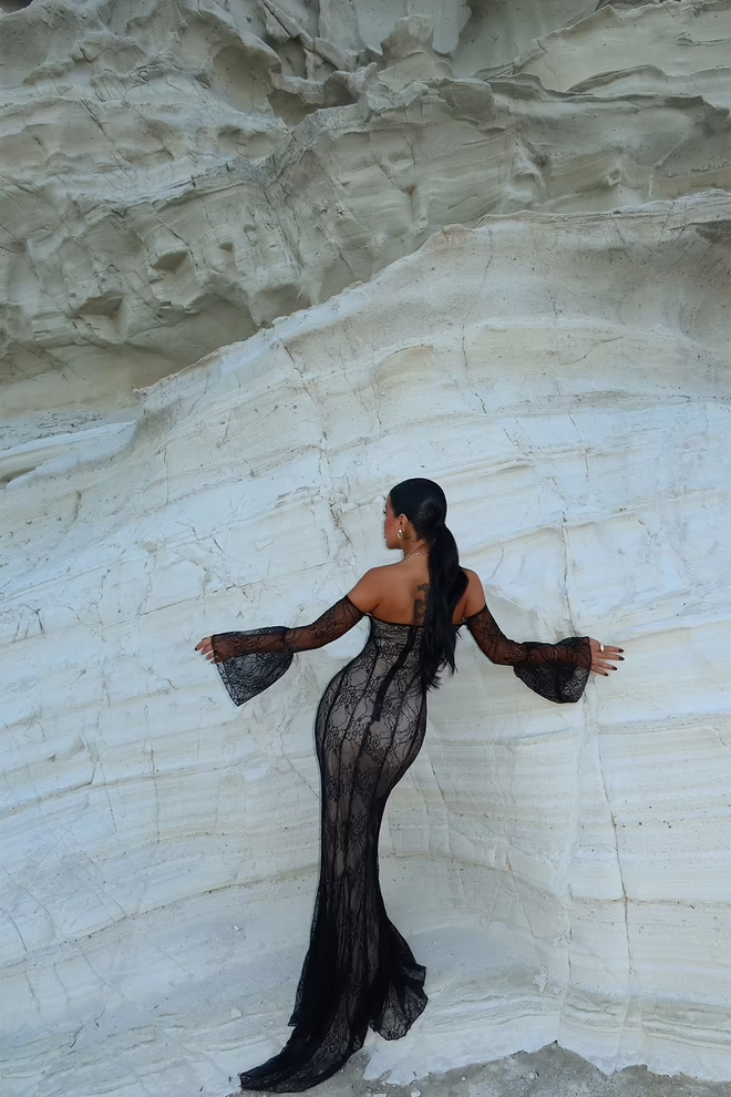 Black Mermaid Lace Dress