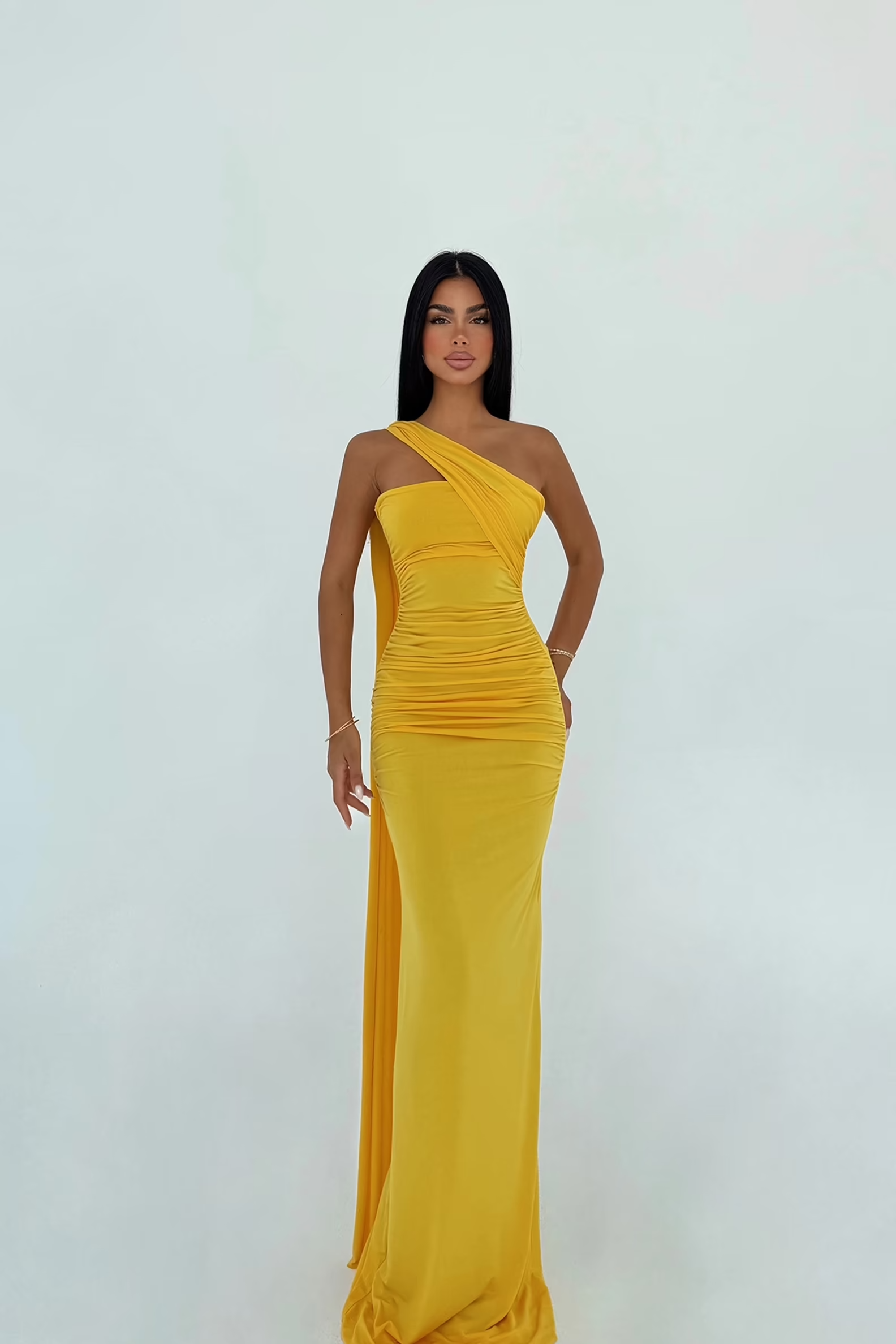 Draped Shoulder Dress