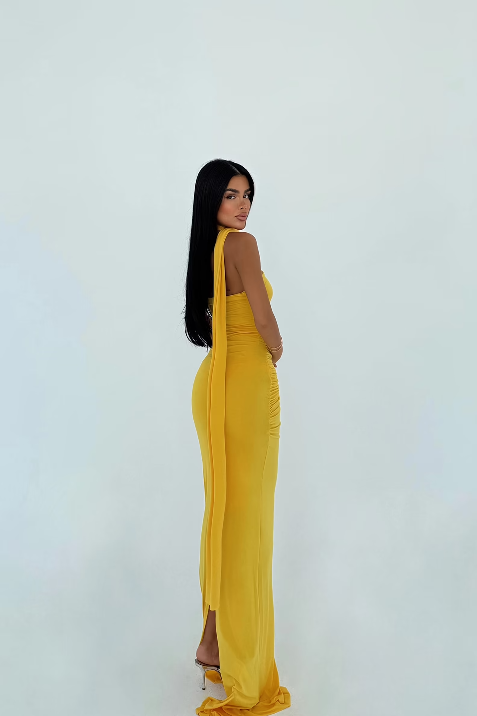 Draped Shoulder Dress